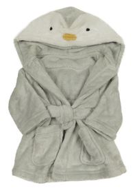 Světlešedý chlupatý župan s kapucí- tučňák V by Very