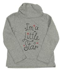 Světlešedá mikina s nápisem a komínovým límcem C&A