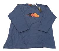 Nové - Tmavomodrá mikina s potiskem 