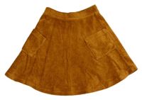 Hořčicová žebrovaná sametová sukně Matalan