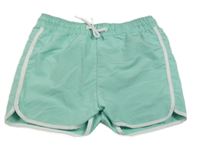 Mintové lehké šusťákové kraťasy