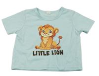 Mintové crop tričko se lvíčkem 