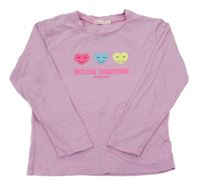 Lila triko se srdíčky a nápisem Billieblush