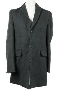 Pánský šedý vlněný kabát Tailored Garment