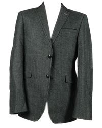 Pánské černo-bílé vzorované vlněné slim fit sako Stones