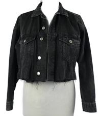 Dámská černá oversize crop bunda H&M