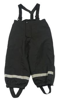 Černé šusťákové funkční oteplovačky s kšandami H&M