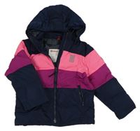 Tmavomodro-neonově růžová šusťáková zimní bunda s kapucí Lego wear