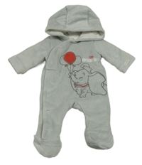 Šedá sametová zateplená kombinéza s Dumbem a kapucí Disney