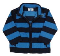 Tmavomodro-modrá pruhovaná propínací fleecová mikina Topomini