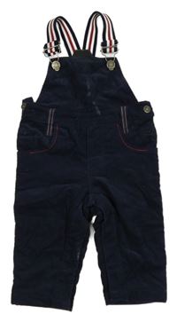 Tmavomodré podšité laclové manšestráky 