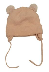 Světlerůžová pletená čepice s bambulemi H&M