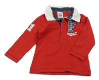 Červené polo triko s písmenem Zara