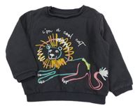 Tmavošedá mikina s lvem F&F