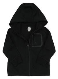 Černá propínací mikina s nápisem a kapucí F&F