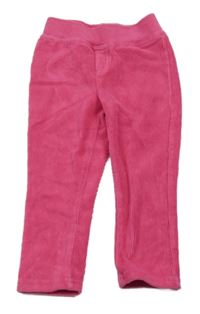 Růžové sametové žebrované tregíny Nutmeg