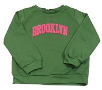 Zelená mikina s nápisem Shein