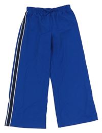 Modré široké kalhoty s pruhem Tu