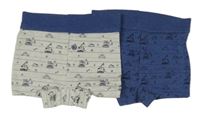 2x boxerky s bagry - šedé + modré Topolino
