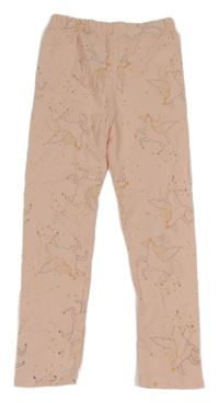 Světlerůžové legíny s jednorožci 