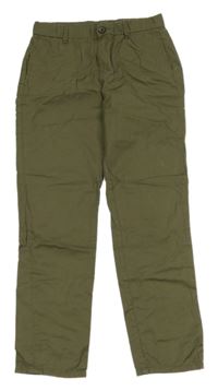Khaki chino plátěné kalhoty H&M