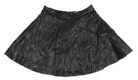 Černá kolová koženková sukně H&M