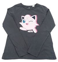 Tmavošedé triko s pokémonem H&M