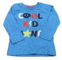 Modré melírované triko s nápisem Kiki&Koko