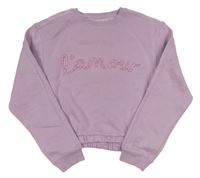 Lila crop mikina s nápisem Primark