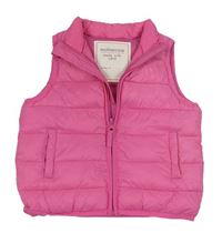 Růžová šusťáková prošívaná zateplená vesta Mothercare