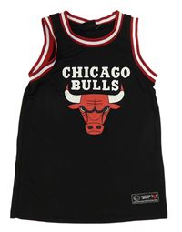 Černé sportovní tílko s proužky Chicago Bulls