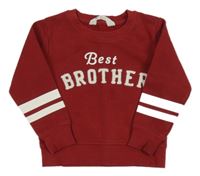 Červená mikina s nápisem a proužky zn. H&M