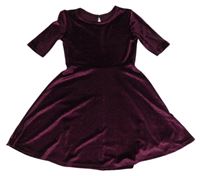 Vínové třpytivé sametové šaty St. Bernard