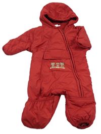 Červená šusťáková zimní kombinéza s kočkami Impidimpi