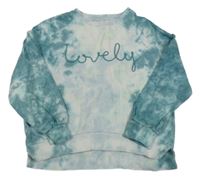 Modro-bílá batikovaná mikina s nápisem Next