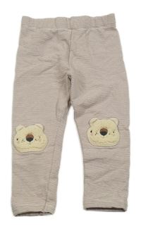 Růžovo-bílé pruhované legíny s medvídky Next