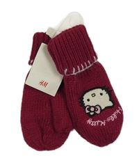 Nové - Purpurové pletené rukavice s Hello Kitty H&M