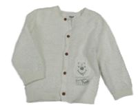 Bílý chlupatý propínací svetr s medvídkem Primark