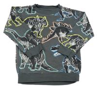 Šedá mikina s dinosaury Nutmeg