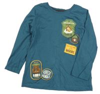 Tmavozelené triko s medvídkem Little kids