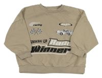 Béžová oversize mikina s autem Next