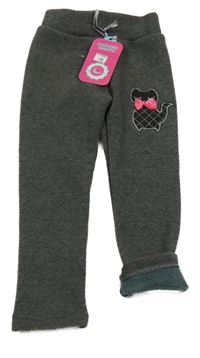 Nové - Šedé zateplené tregíny s kočičkou 