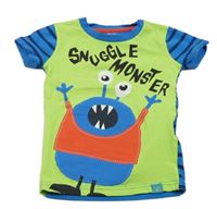 Limetkovo-modré tričko s příšerkou Harry Bear