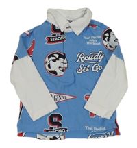 Modro-bílé polo triko s nápisy Original Marines