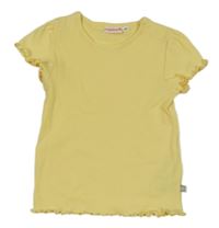 Žluté žebrované tričko s kroucenými lemy Liegelind