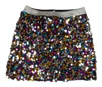 Barevná flitrová společenská sukně Shein