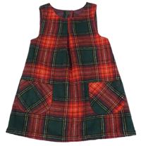 Červeno-zelené kostkované vlněné šaty Nutmeg