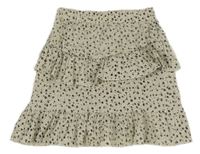 Béžová vzorovaná vrstvená sukně s kytičkami Zara