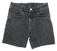 Šedé riflové slim fit kraťasy H&M