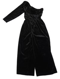 Černý sametový culottes overal s jedním rukávem Zara